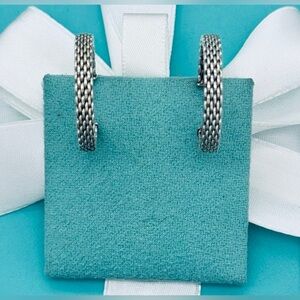 Tiffany & Co Somerset Mesh Retired Hoop Earrings